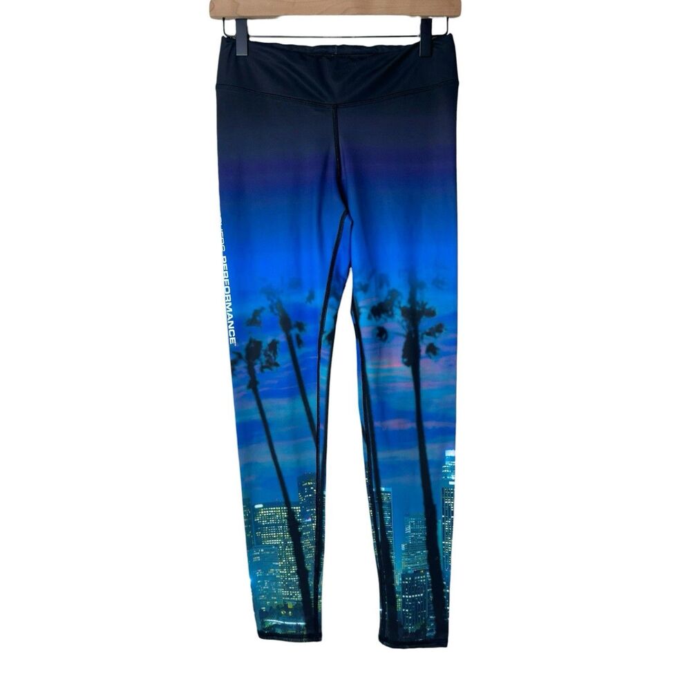 Skechers Performance LA Marathon Leggings Medium Womens Palm Trees CA Running